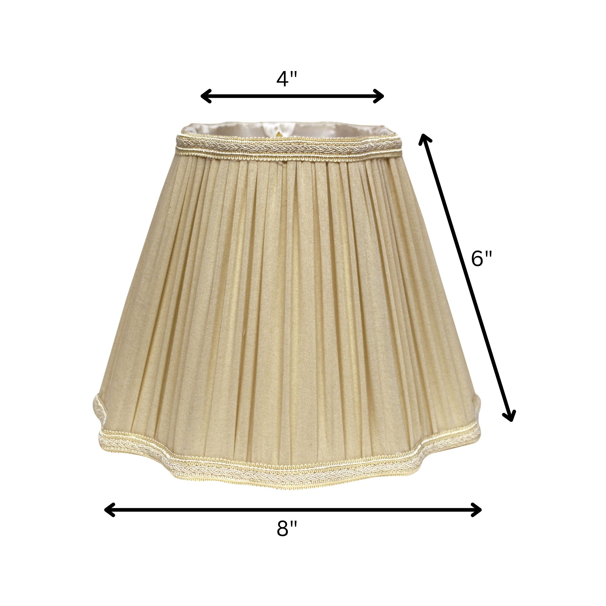 8" Pearl Grey Slanted Fancy Square Shantung Lampshade-Lampshades-DECOROLALA
