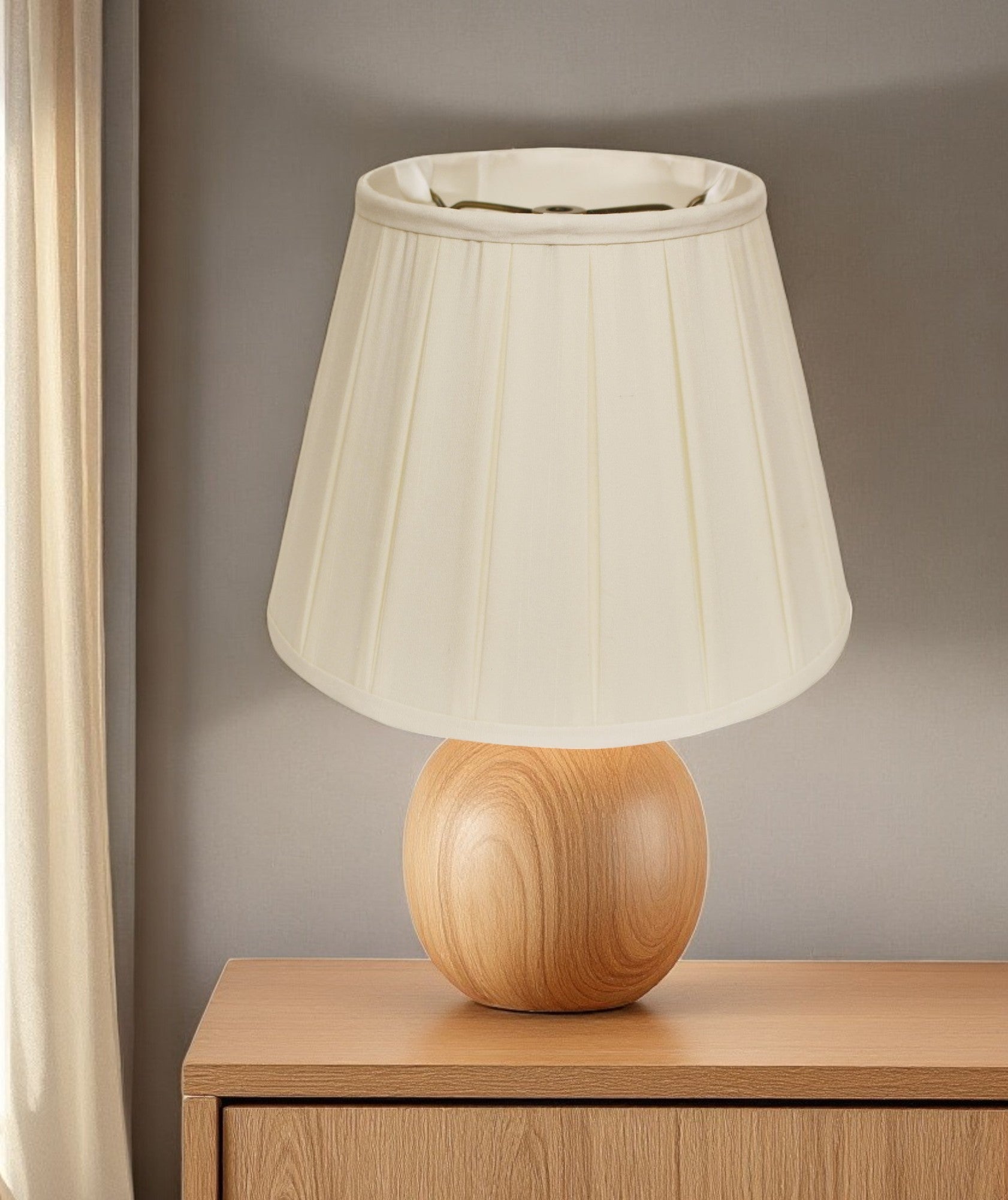 19" Ivory Slanted Crimped Box Shantung Lampshade-Lampshades-DECOROLALA