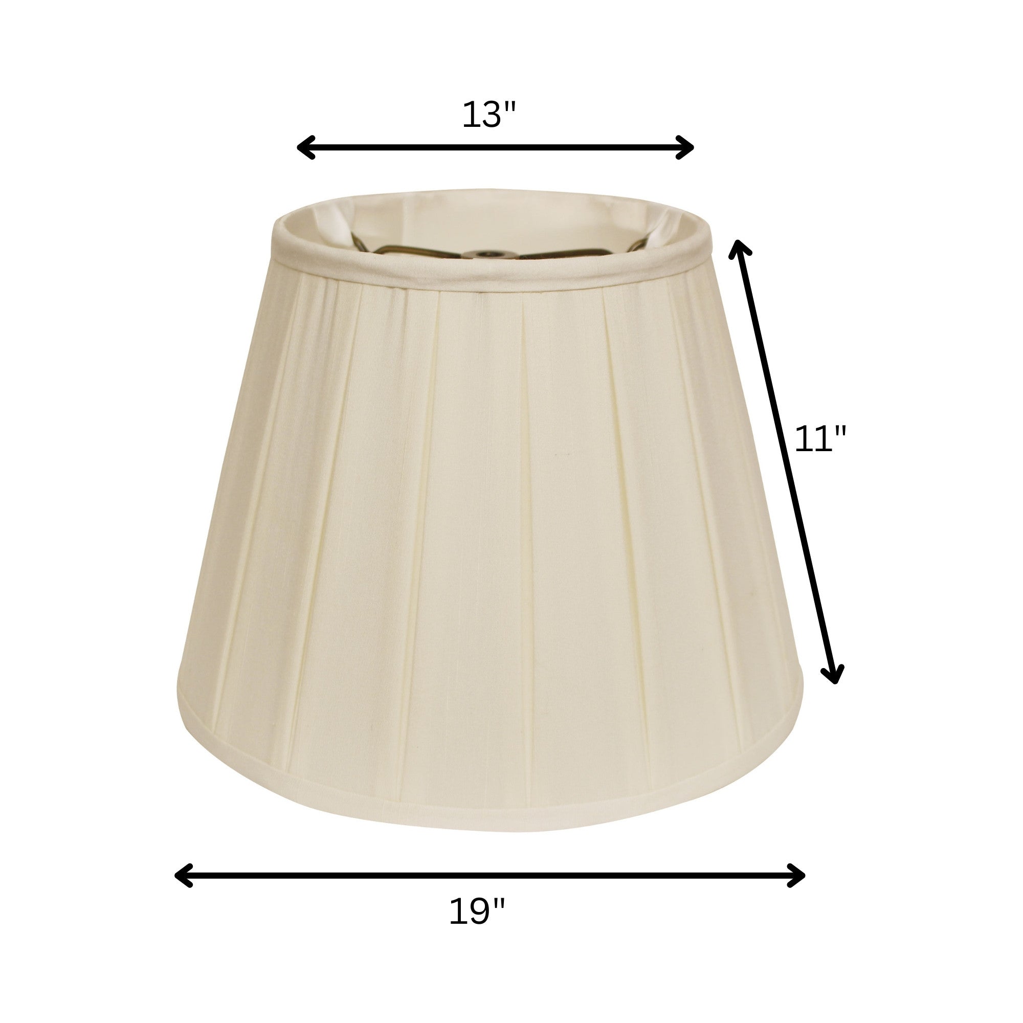 19" Ivory Slanted Crimped Box Shantung Lampshade-Lampshades-DECOROLALA