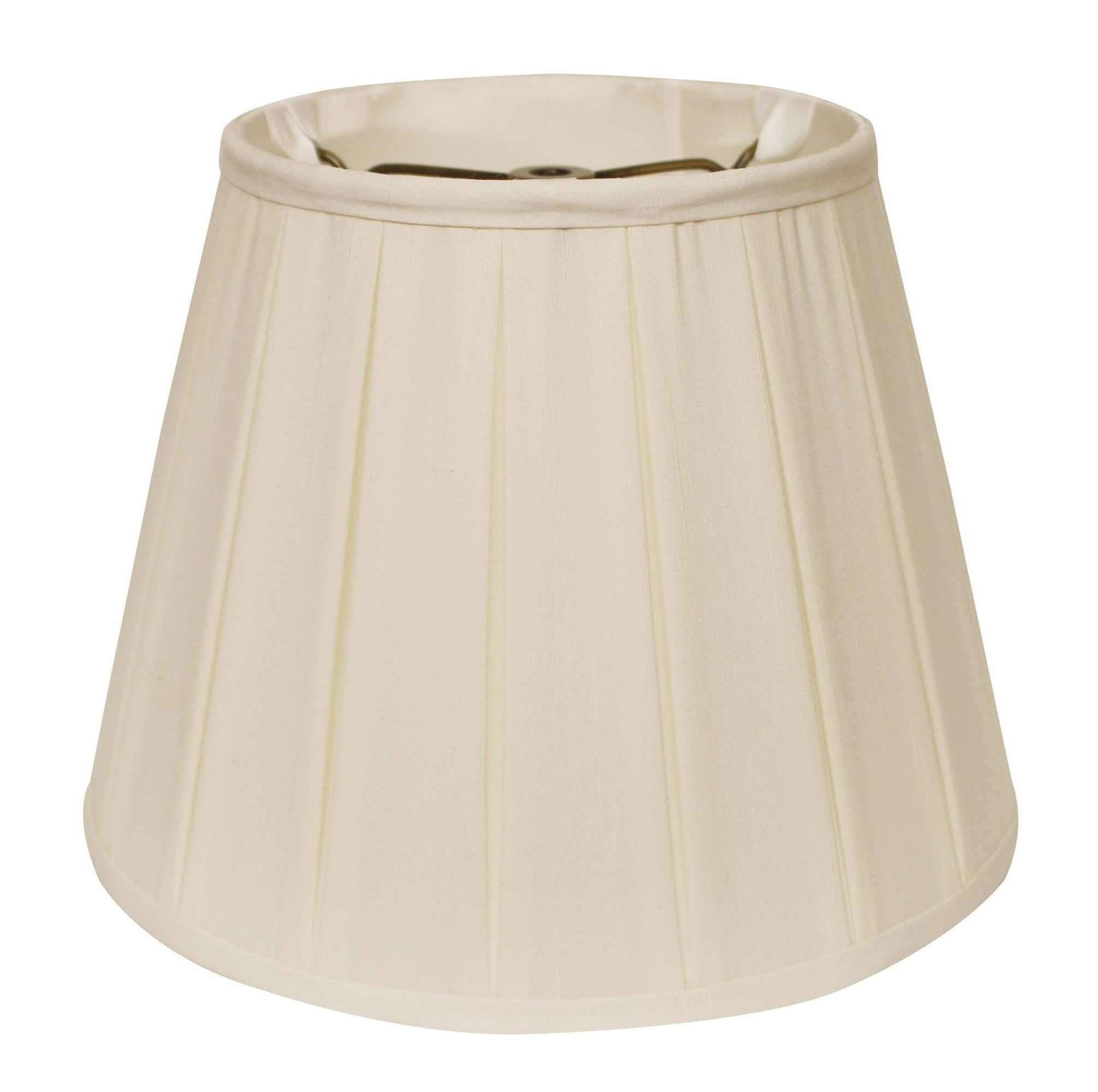 19" Ivory Slanted Crimped Box Shantung Lampshade-Lampshades-DECOROLALA