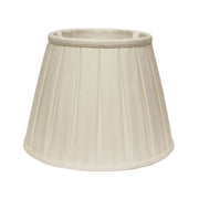 14" White Slanted Linen Lampshade with Box Pleat-Lampshades-DECOROLALA