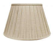 18" Cream Slanted Linen Lampshade with Box Pleat-Lampshades-DECOROLALA