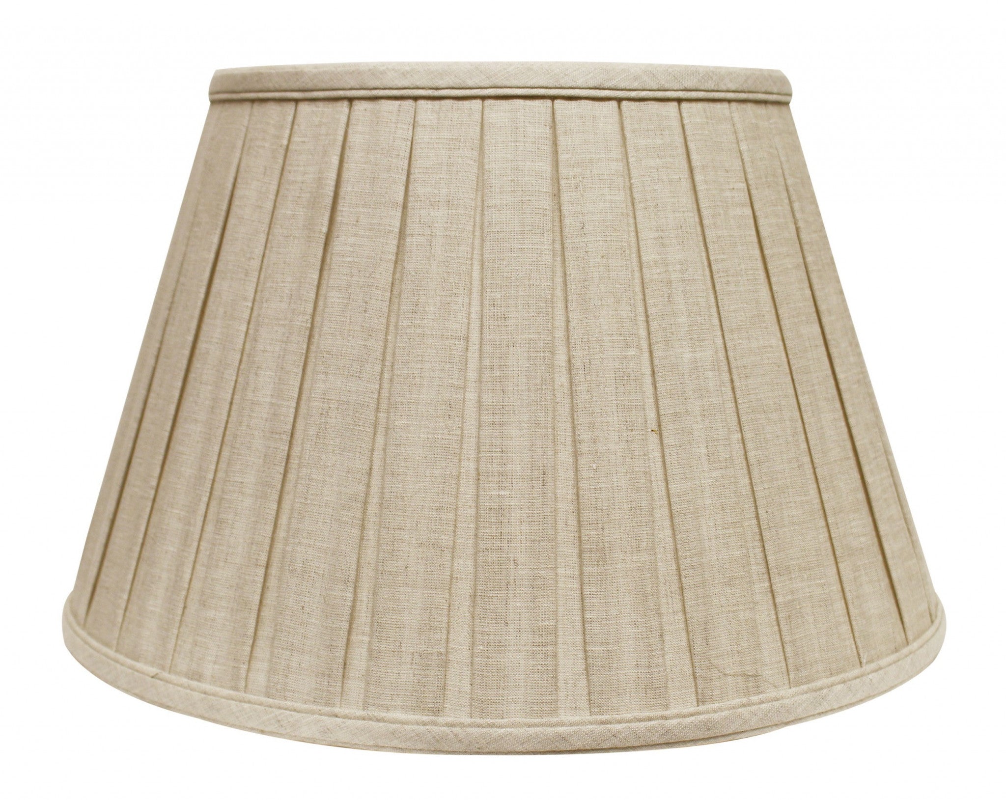 18" Cream Slanted Linen Lampshade with Box Pleat-Lampshades-DECOROLALA