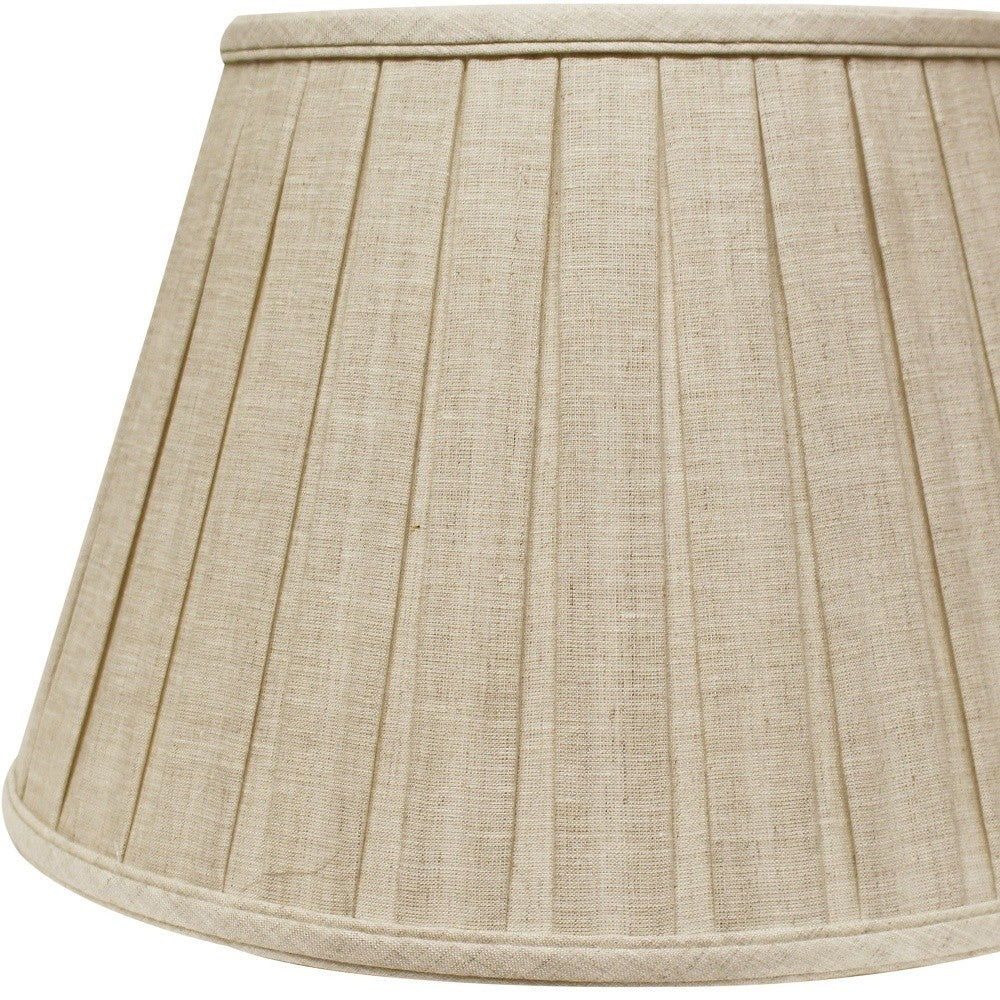 18" Cream Slanted Linen Lampshade with Box Pleat-Lampshades-DECOROLALA