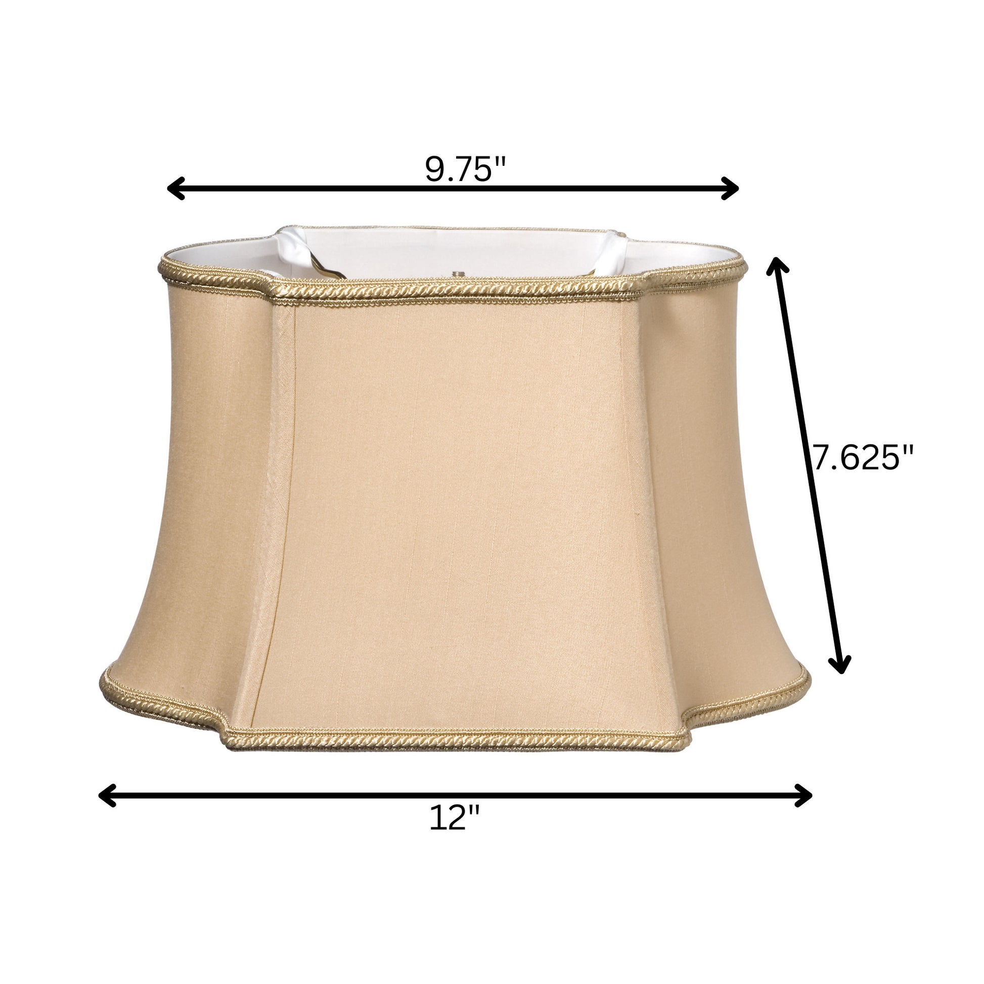 12" Vintage Gold Premium Oblong Shantung Lampshade-3