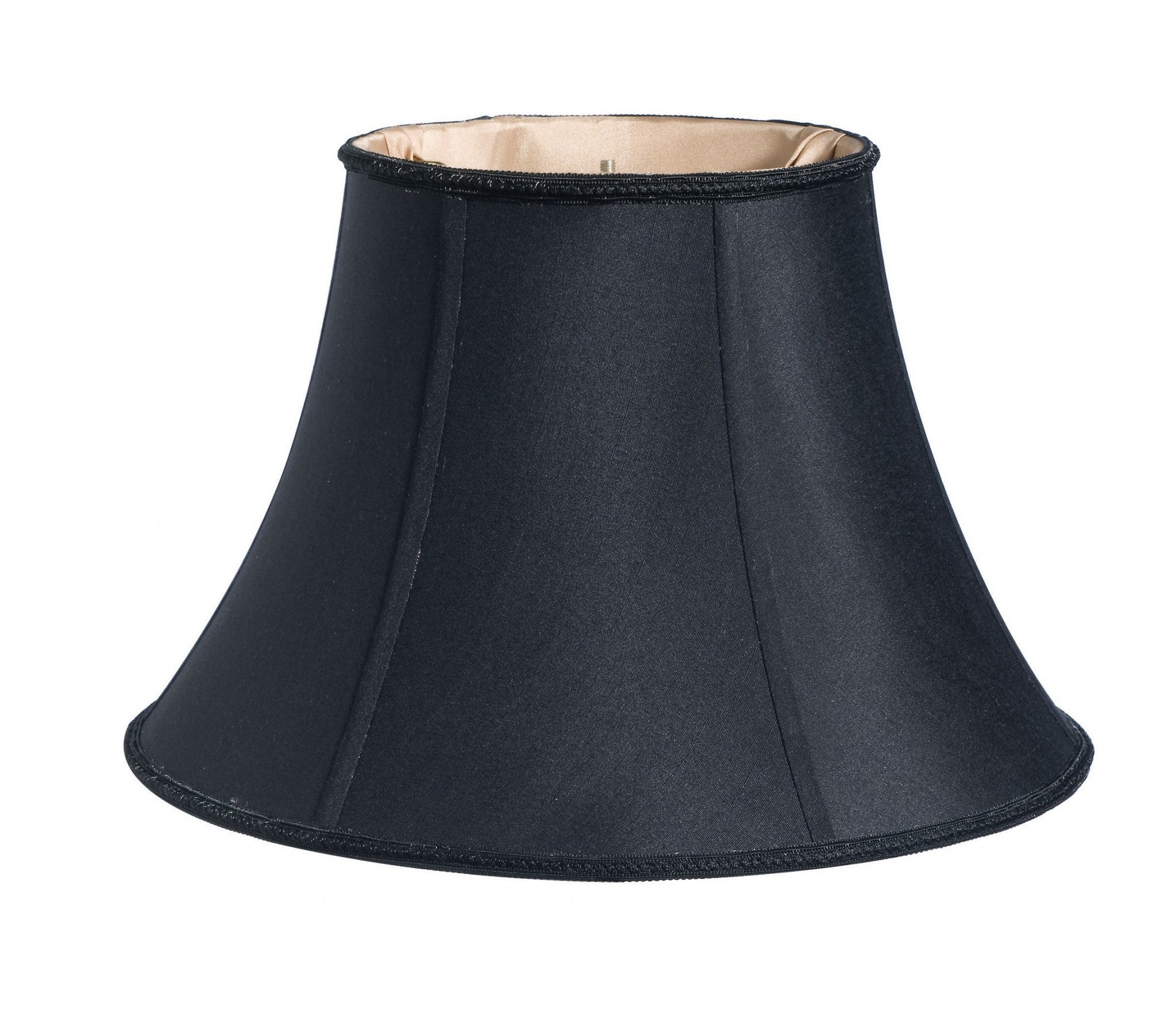 10" Black with Bronze Lining Slanted Oval Shantung Lampshade-Lampshades-DECOROLALA
