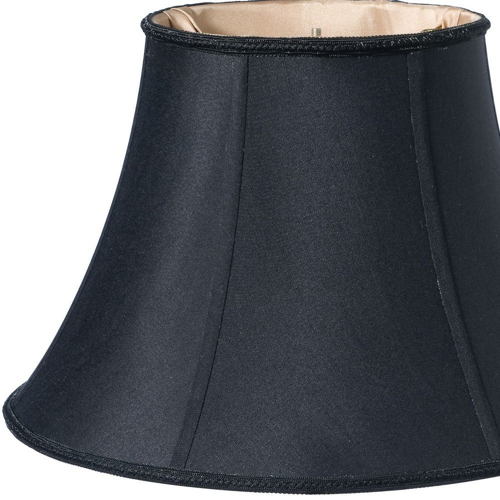 10" Black with Bronze Lining Slanted Oval Shantung Lampshade-Lampshades-DECOROLALA