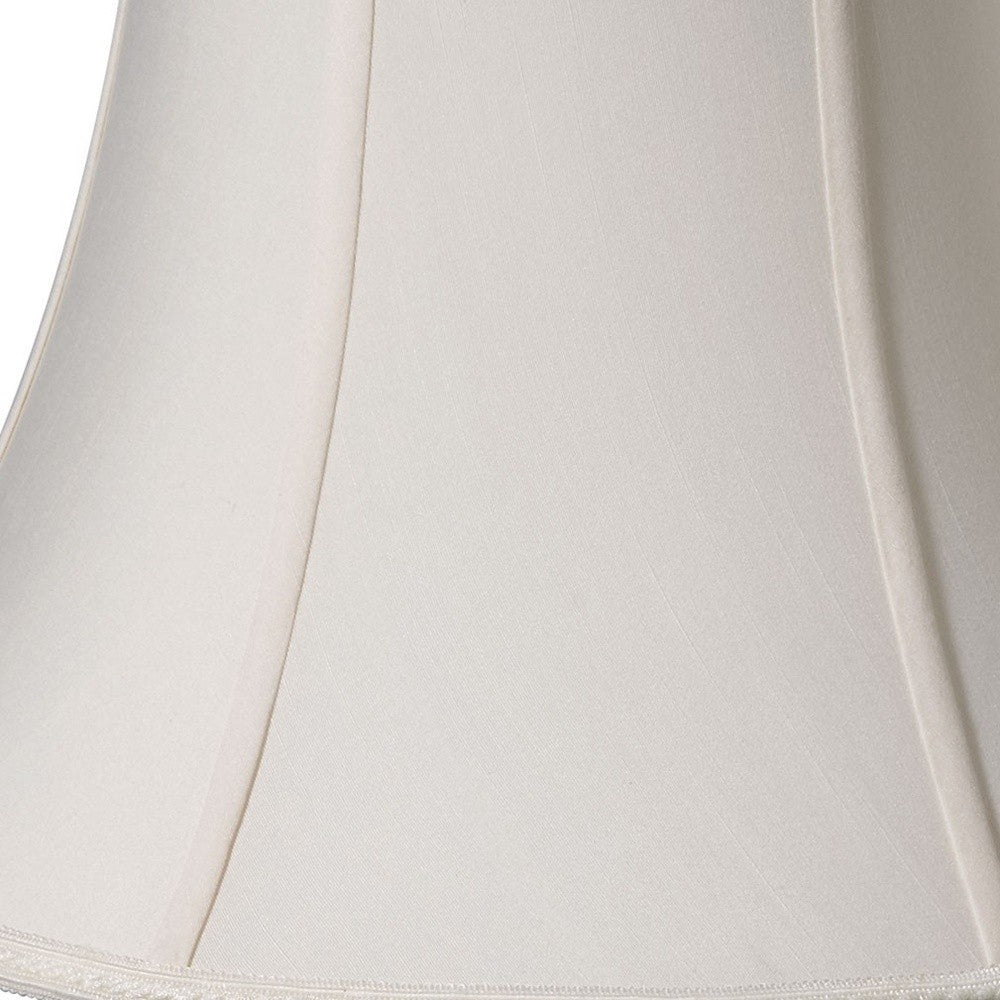 12" Cream Slanted Oval Shantung Lampshade-Lampshades-DECOROLALA
