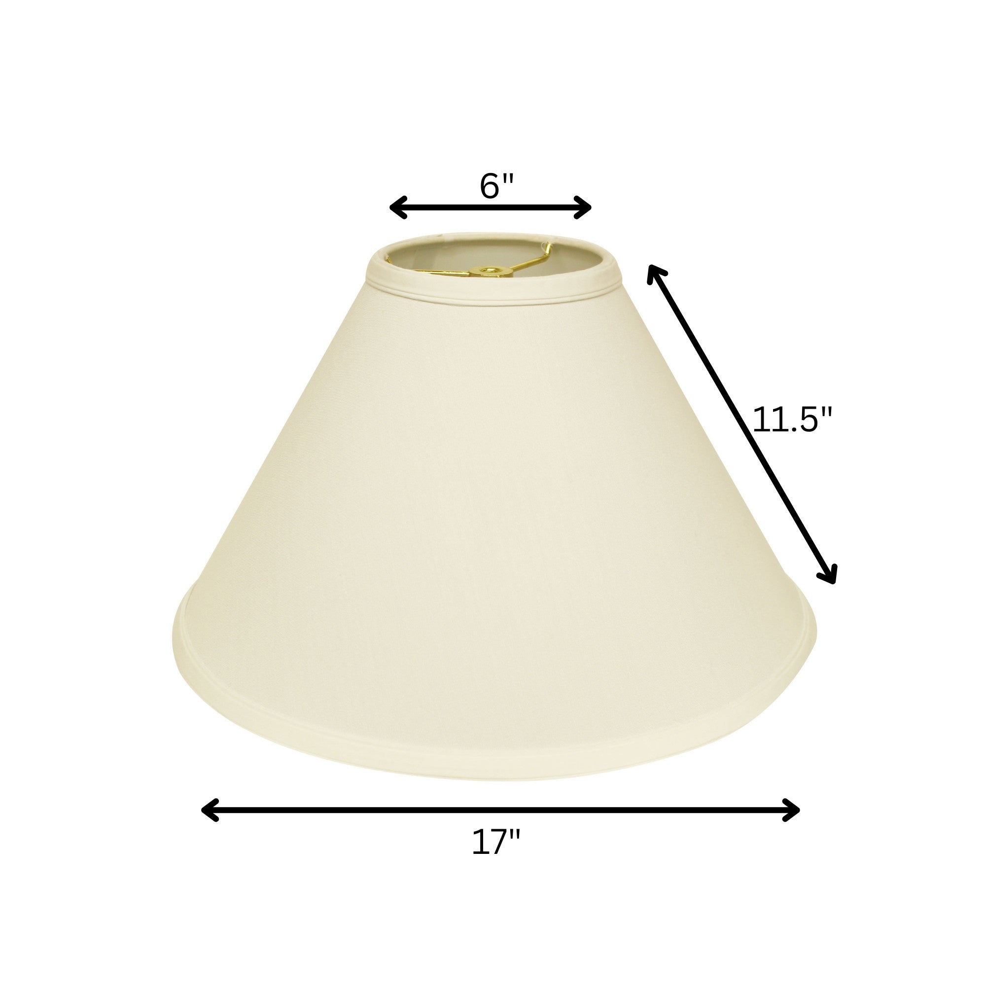 17" Ivory Deep Cone Slanted No Slub Lampshade-Lampshades-DECOROLALA