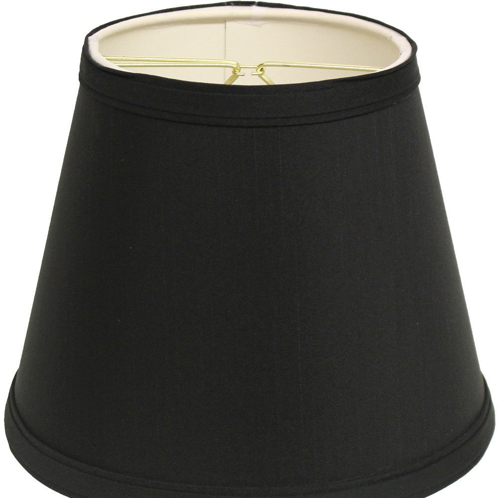 10" Black with White Empire Hardback Slanted Shantung Lampshade-Lampshades-DECOROLALA