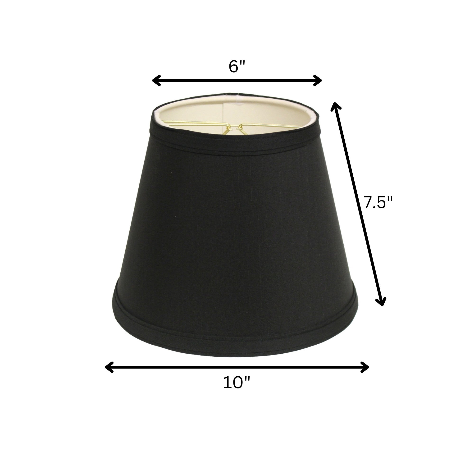 10" Black with White Empire Hardback Slanted Shantung Lampshade-Lampshades-DECOROLALA