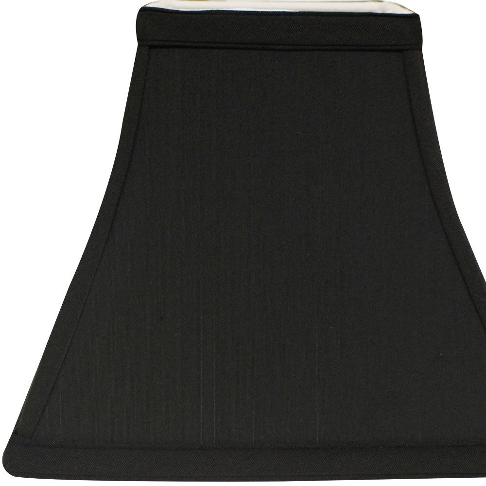 10" Black with White Lining Square Bell Shantung Lampshade-Lampshades-DECOROLALA
