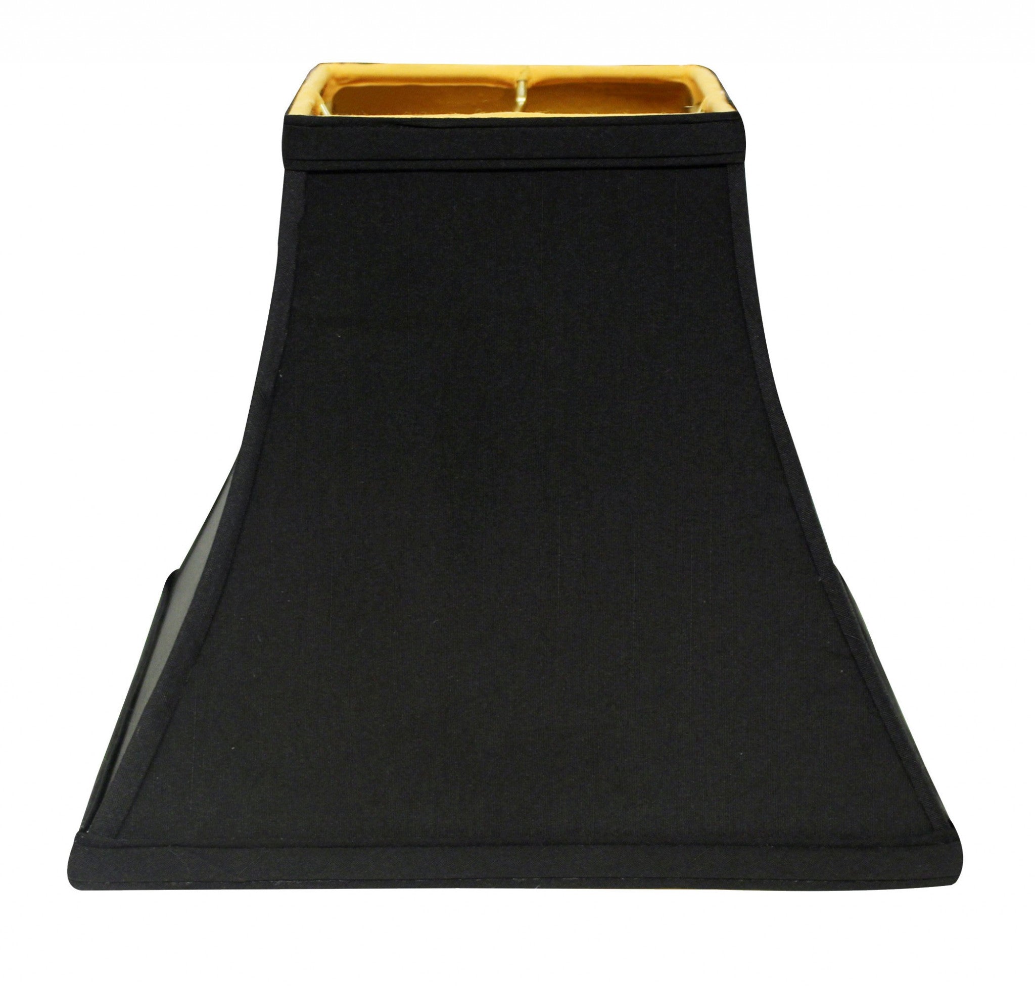 10" Black with Gold Lining Square Bell Shantung Lampshade-Lampshades-DECOROLALA
