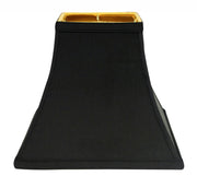 14" Black with Gold Lining Square Bell Shantung Lampshade-Lampshades-DECOROLALA