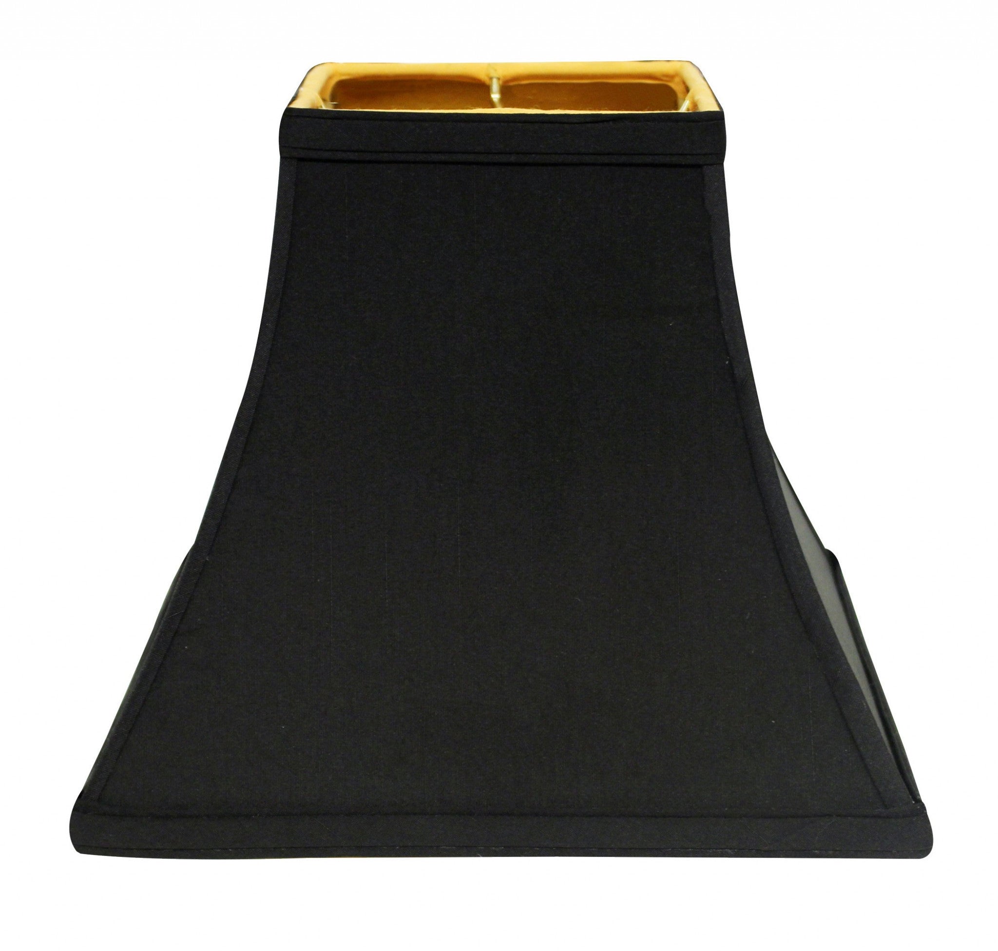 14" Black with Gold Lining Square Bell Shantung Lampshade-Lampshades-DECOROLALA