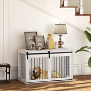 46.5" Dog Crate Furniture - White Side Table for Large Dogs-Dogs-DECOROLALA