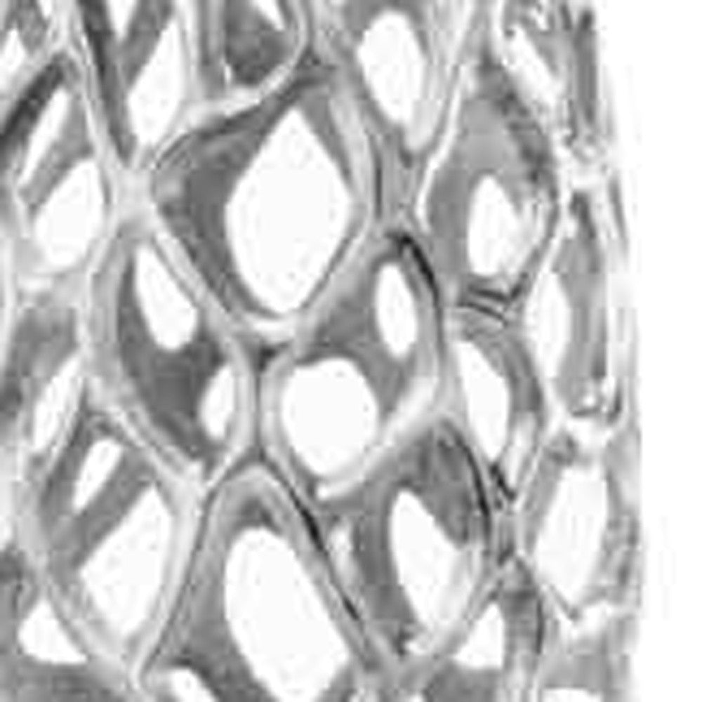 47" Aluminum Silver Twigs Cylinder Floor Vase-Vases-DECOROLALA