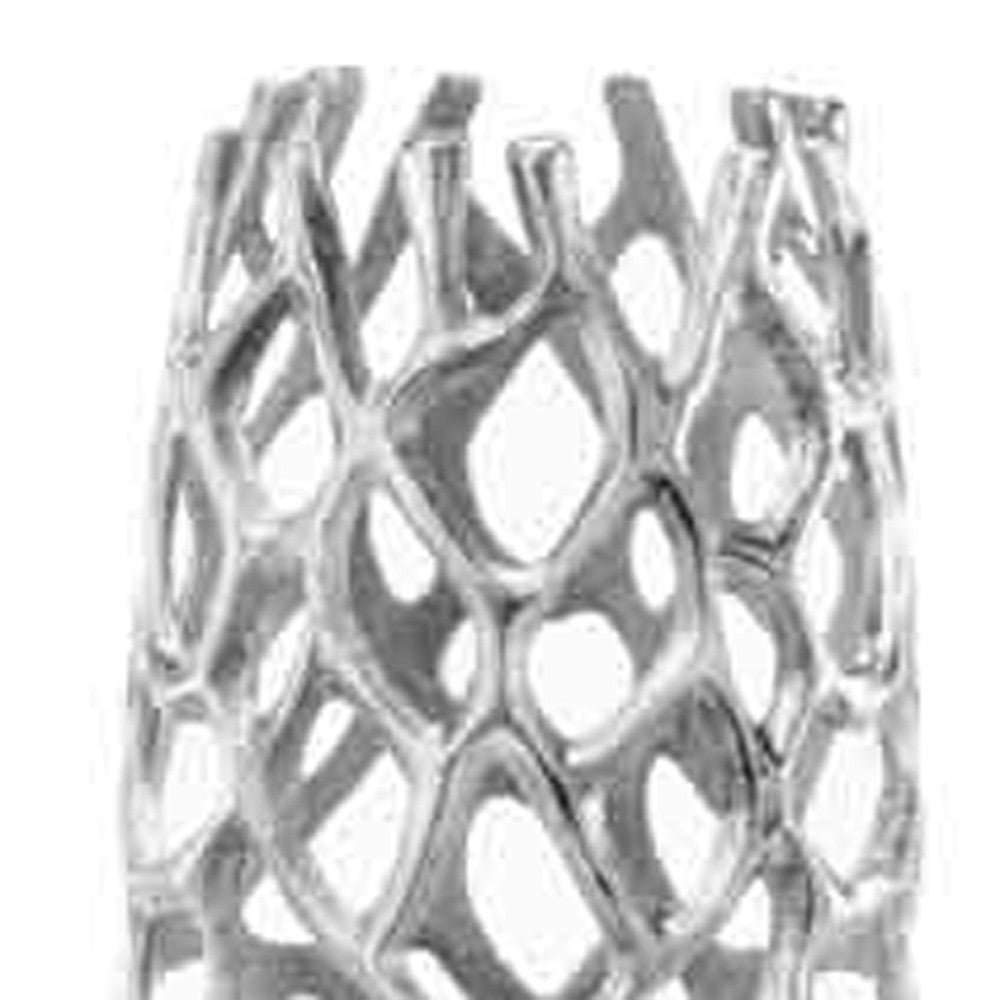 47" Aluminum Silver Twigs Cylinder Floor Vase-Vases-DECOROLALA