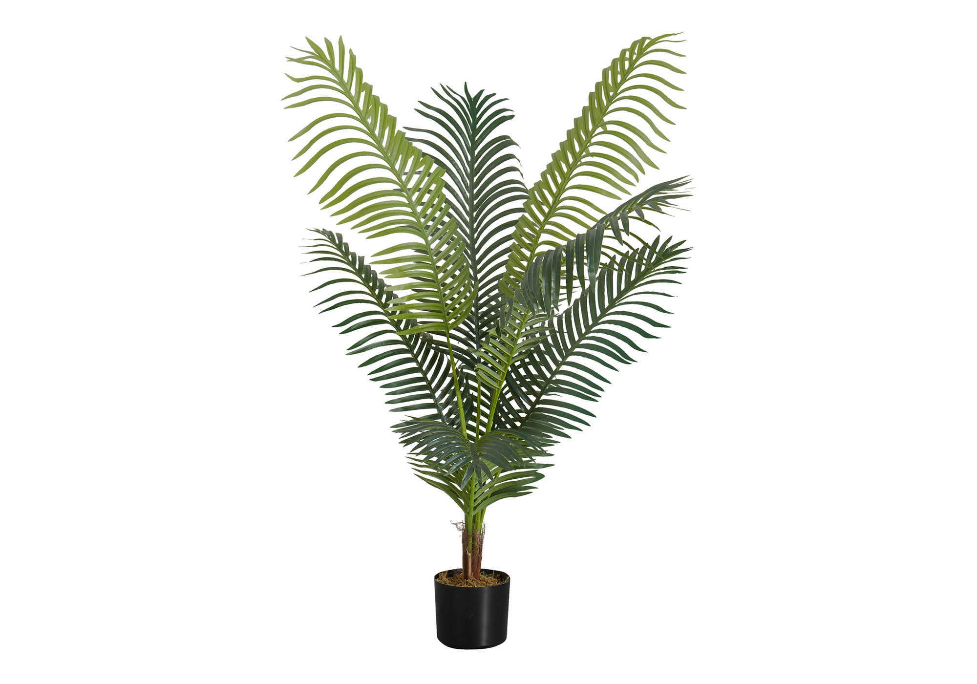 47" Artificial Indoor Palm Tree, Black Pot-Artificial Plant-DECOROLALA