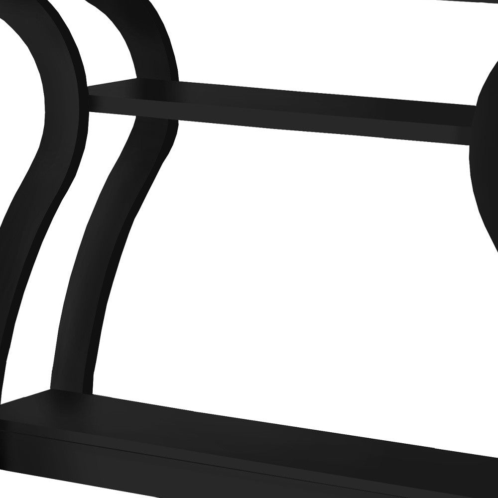 47" Black Floor Shelf Console Table With Shelves-Console Tables-DECOROLALA