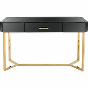47" Black Mirrored Glass Console Table-Console Tables-DECOROLALA