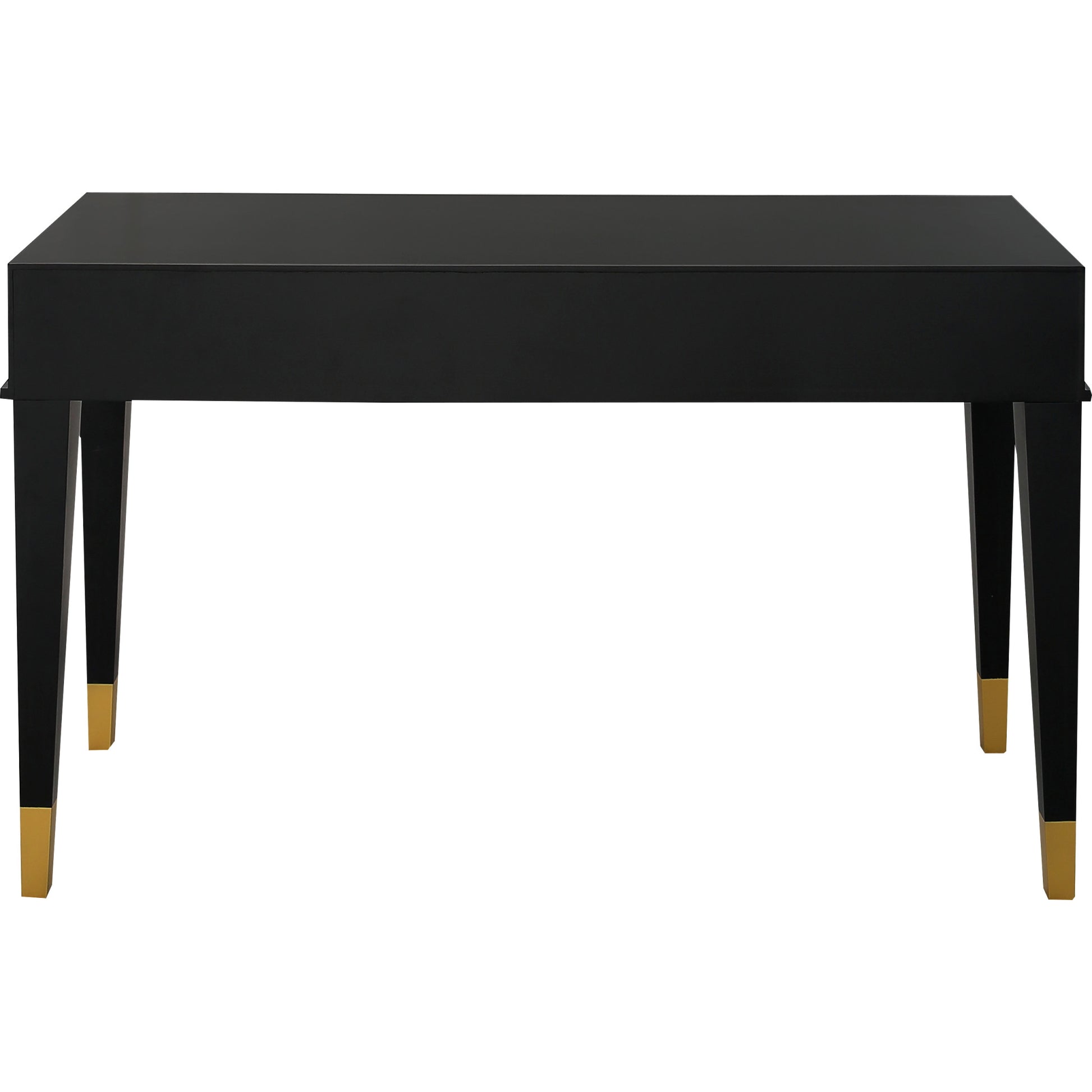 47" Black Silver and Gold Wood Console Table And Drawers-Console Tables-DECOROLALA