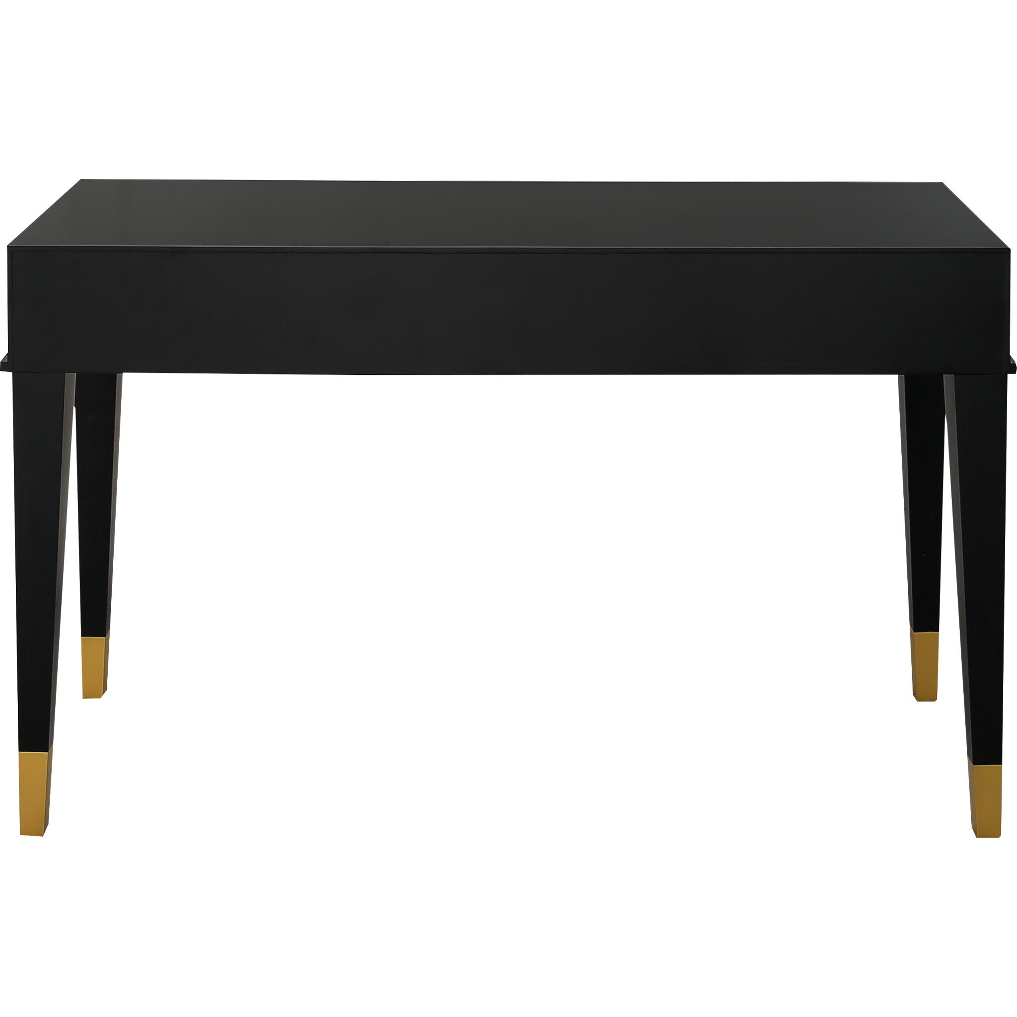 47" Black Silver and Gold Wood Console Table And Drawers-Console Tables-DECOROLALA