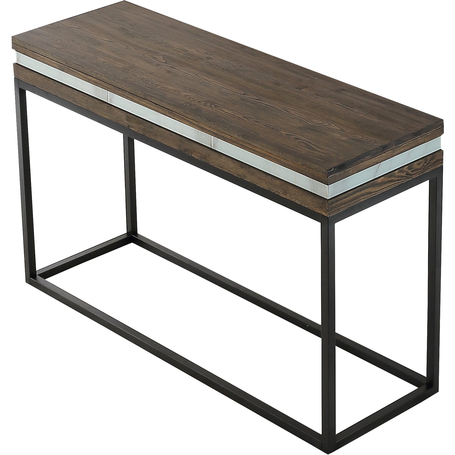 47" Brown and Black Frame Console Table-Console Tables-DECOROLALA