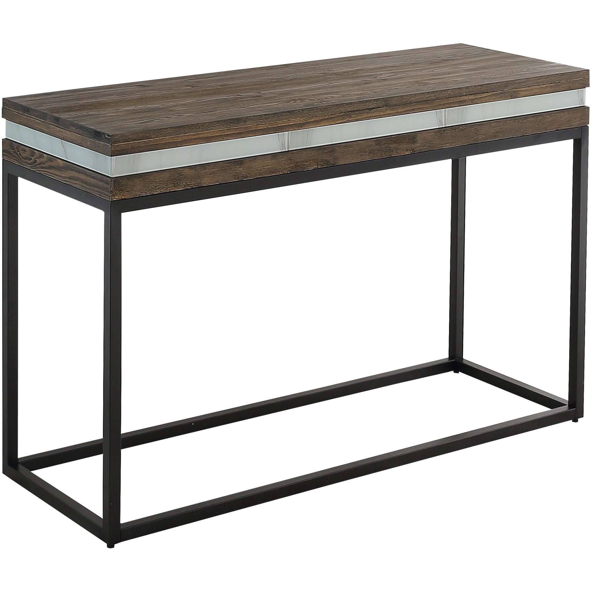 47" Brown and Black Frame Console Table-Console Tables-DECOROLALA