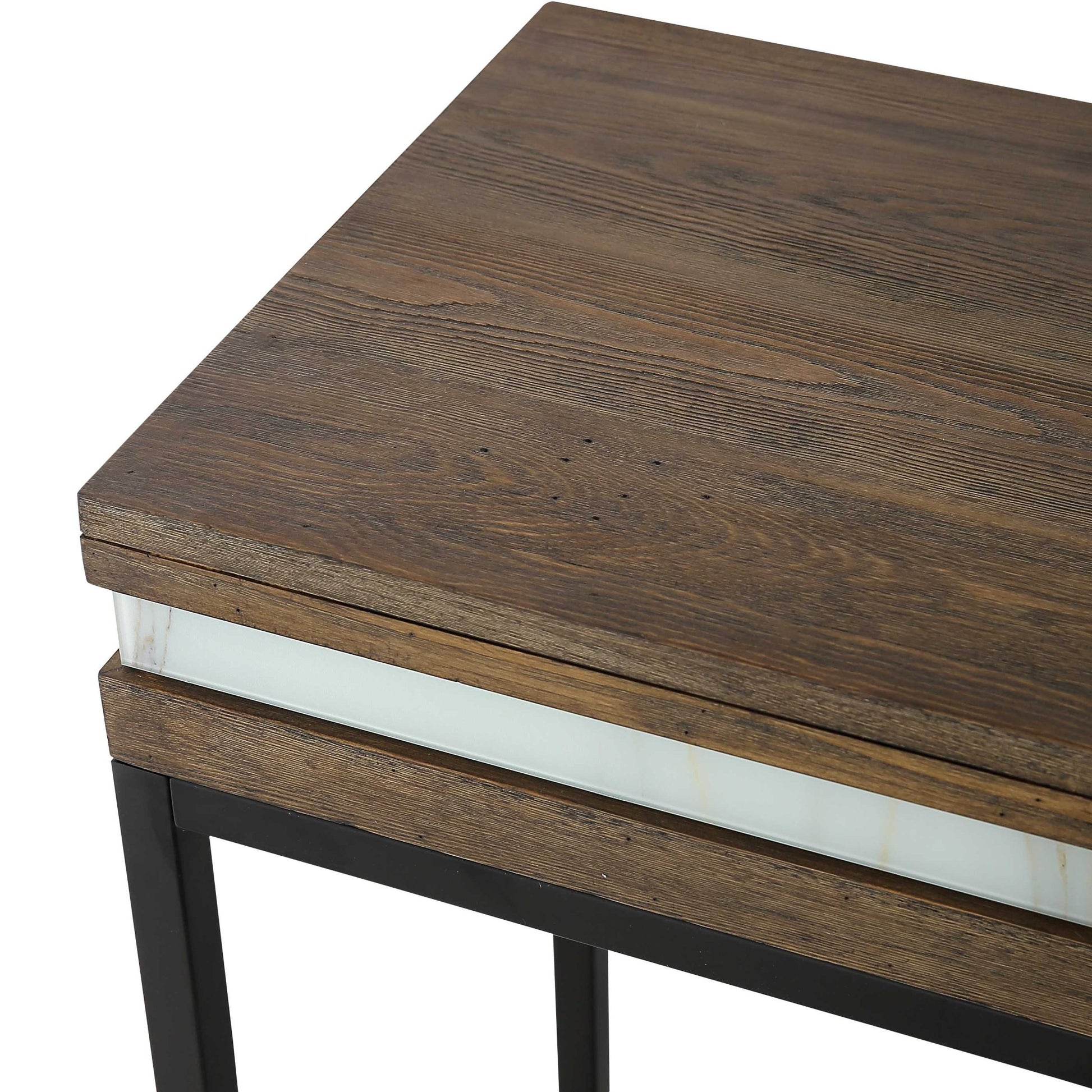 47" Brown and Black Frame Console Table-Console Tables-DECOROLALA