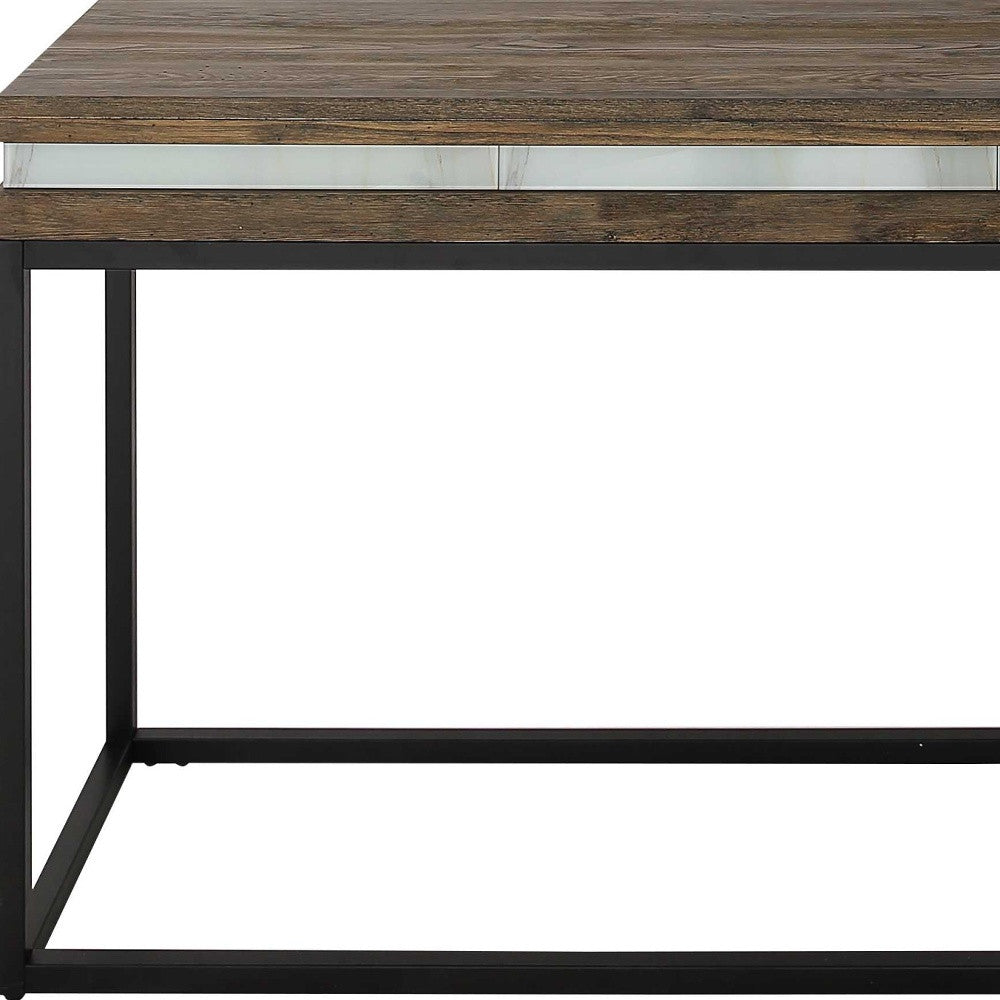 47" Brown and Black Frame Console Table-Console Tables-DECOROLALA