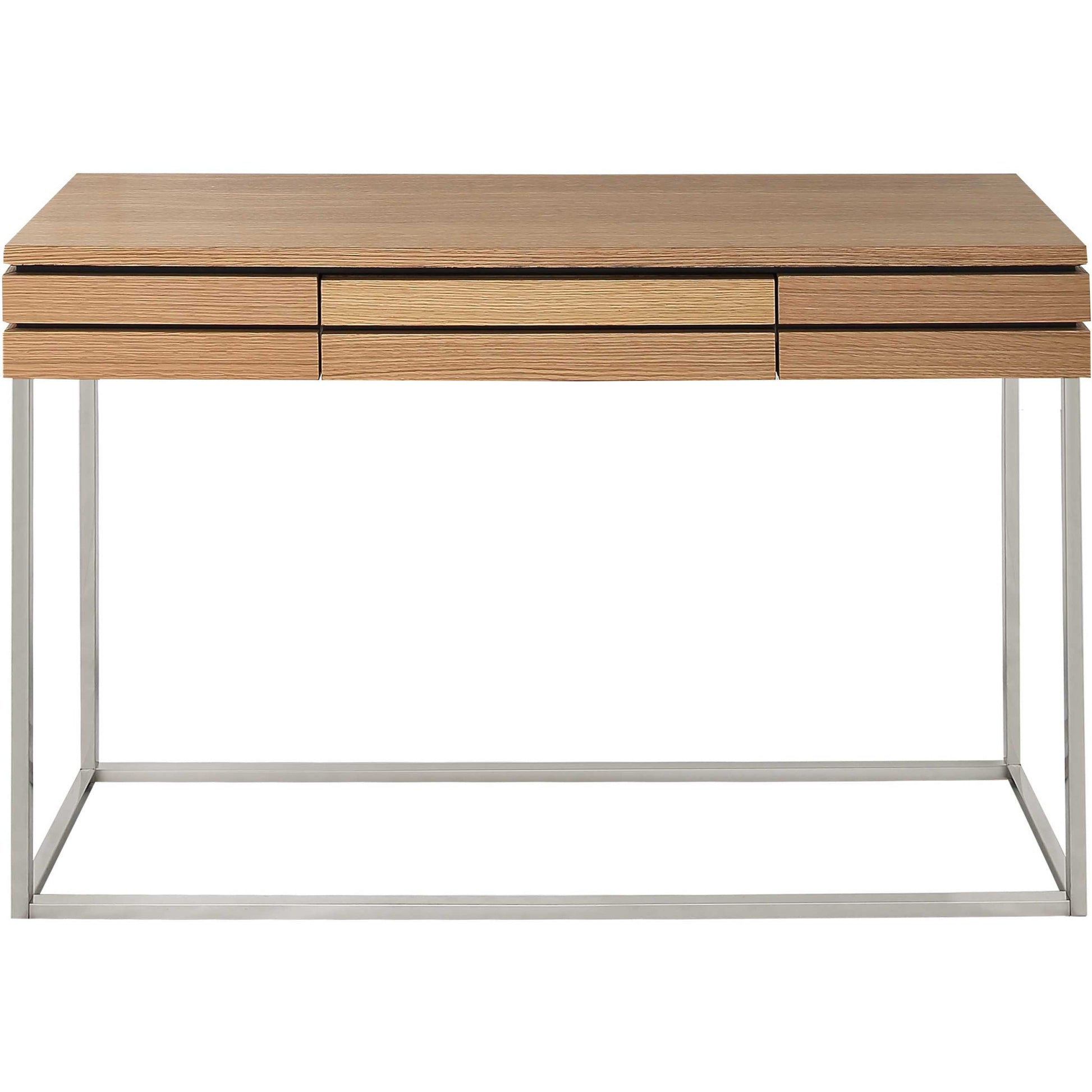 47" Brown and Silver Frame Console Table And Drawers-Console Tables-DECOROLALA