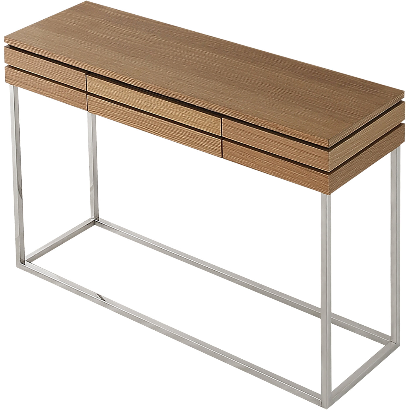 47" Brown and Silver Frame Console Table And Drawers-Console Tables-DECOROLALA