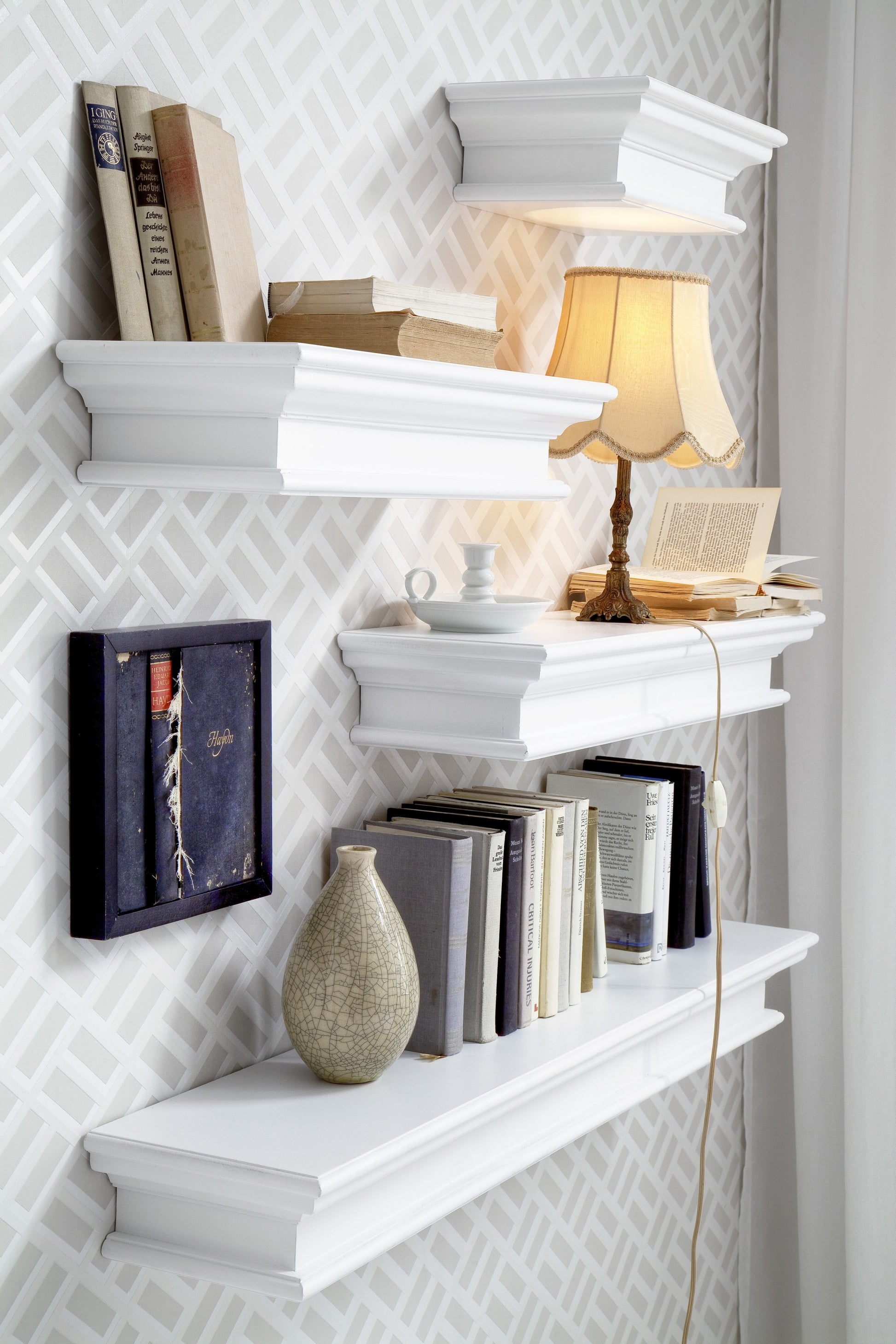47" Classic White XL Floating Wall Shelf-Wall Mounted Shelves-DECOROLALA