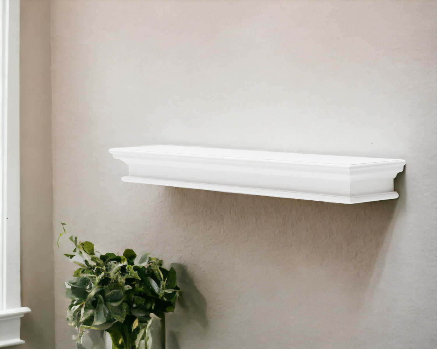 47" Classic White XL Floating Wall Shelf-Wall Mounted Shelves-DECOROLALA