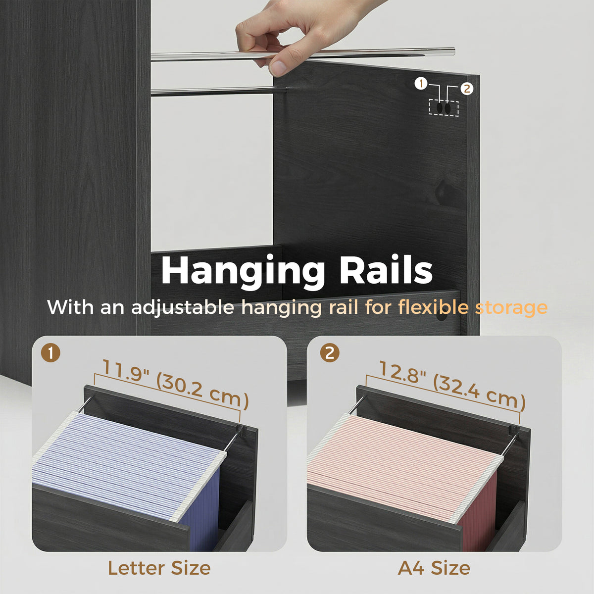 47" Computer Desk with 3 Drawers & File Storage - Black-Office Products > Office Furniture > Office Desks & Work Stations > Computer Desks-DECOROLALA