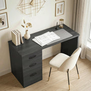 47" Computer Desk with 3 Drawers & File Storage - Black-Office Products > Office Furniture > Office Desks & Work Stations > Computer Desks-DECOROLALA