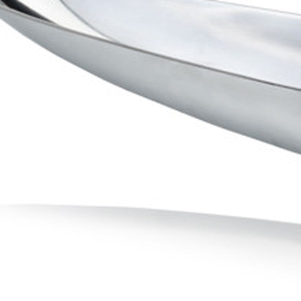 47" Contempo Shiny Silver Extra Large Long Boat Tray-Sculptures-DECOROLALA