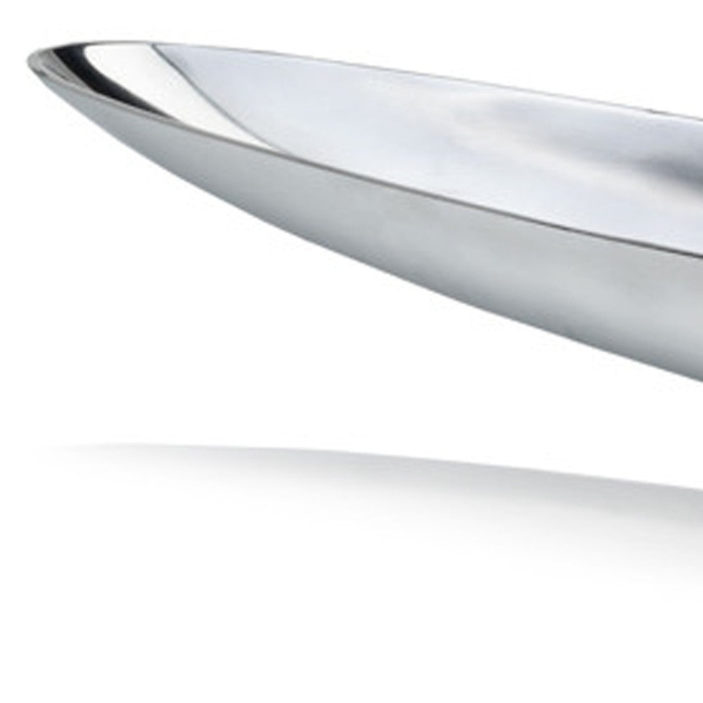 47" Contempo Shiny Silver Extra Large Long Boat Tray-Sculptures-DECOROLALA