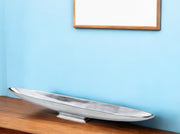 47" Contempo Shiny Silver Extra Large Long Boat Tray-Sculptures-DECOROLALA