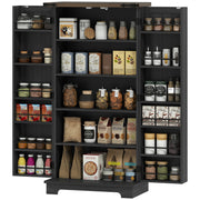 47" Farmhouse Kitchen Pantry Cabinet - Black Barn Door-Home Furnishings > Storage & Organization > Kitchen Pantry Cabinets-DECOROLALA