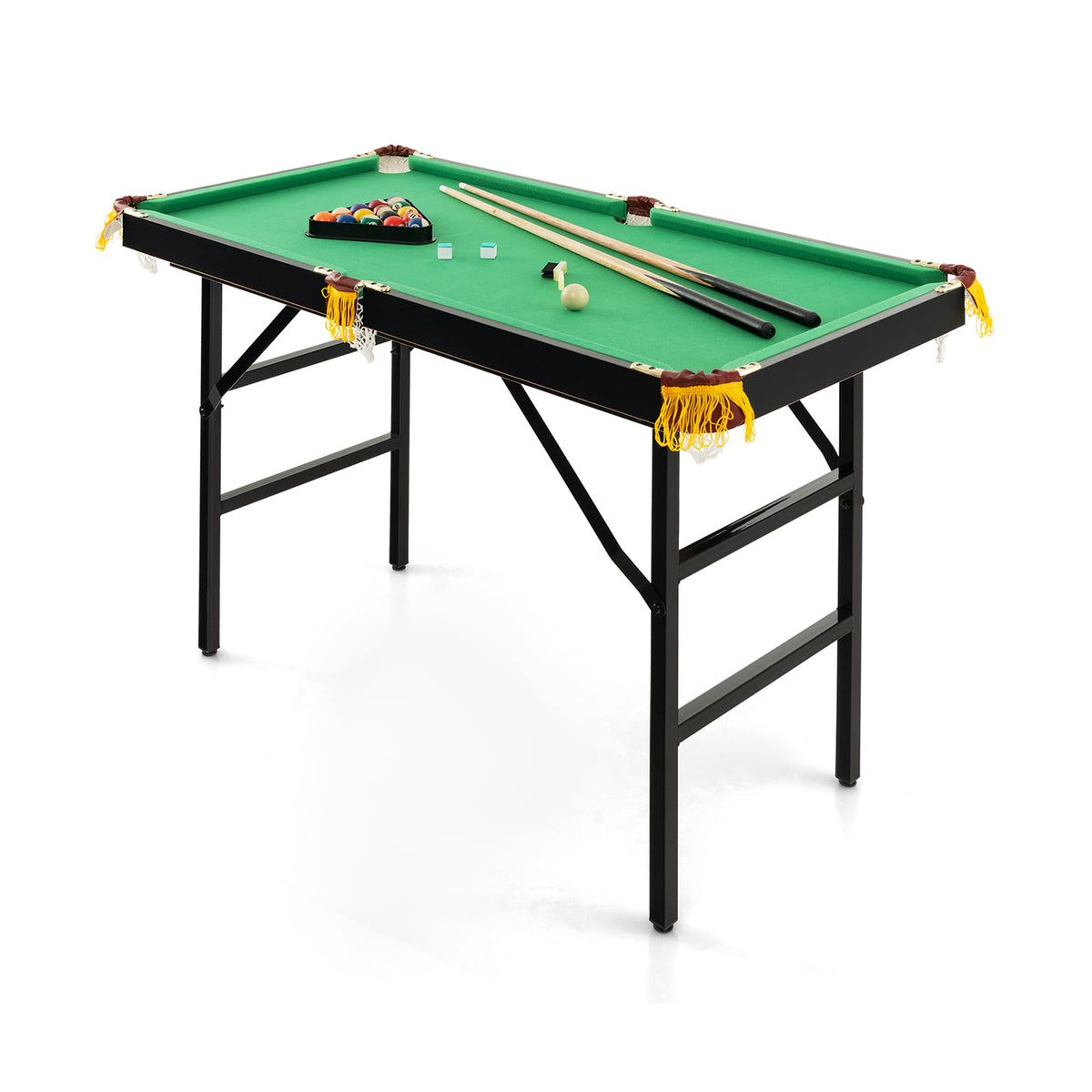 47" Folding Billiard Table for Kids with Cues, Balls and Accessories-Game Room-DECOROLALA
