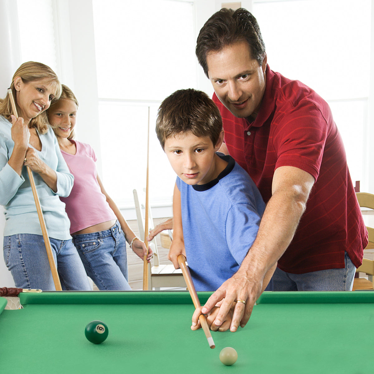 47" Folding Billiard Table for Kids with Cues, Balls and Accessories-Game Room-DECOROLALA