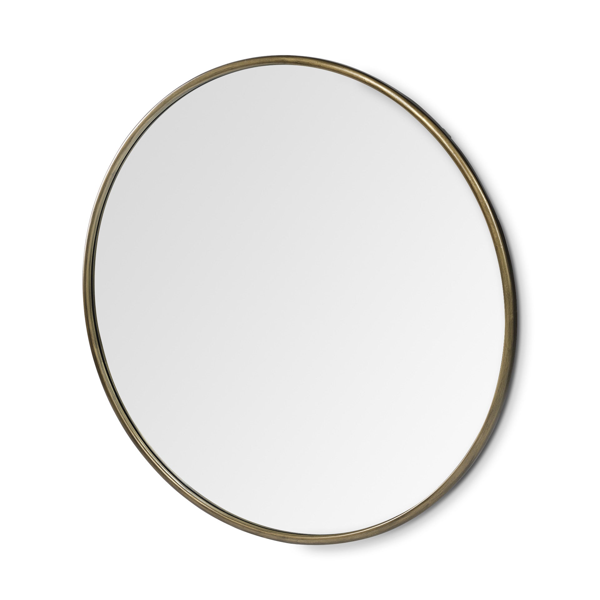 47" Gold Round Metal Framed Accent Mirror-Mirrors-DECOROLALA