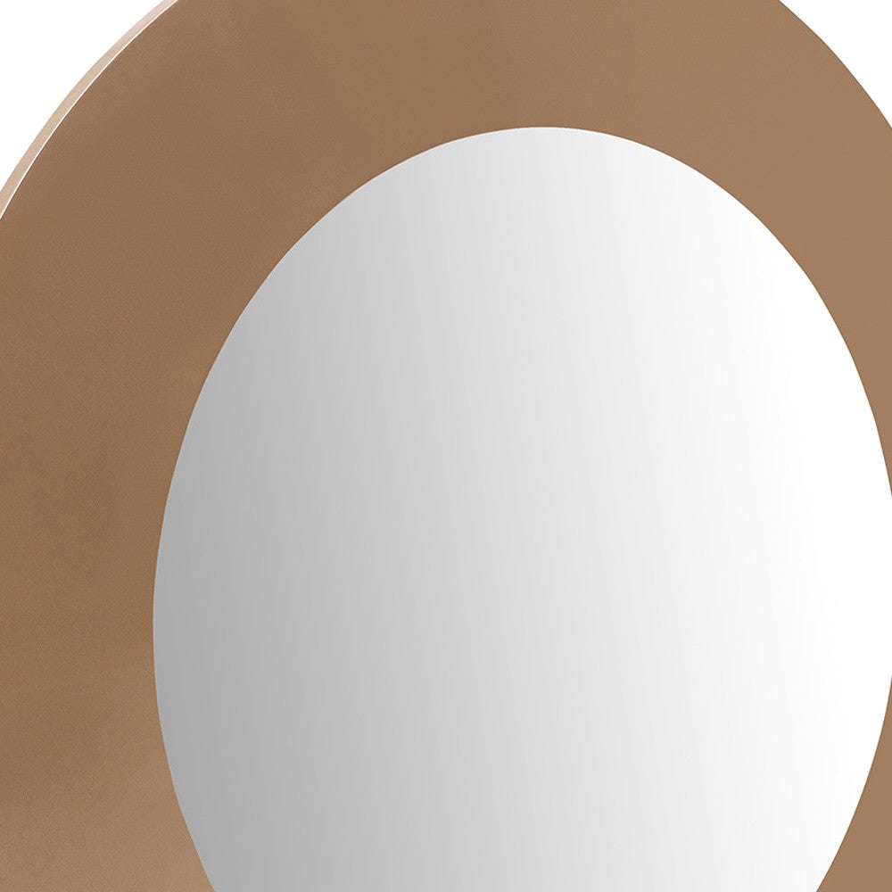 47" Gold Round Wood Framed Accent Mirror-Mirrors-DECOROLALA