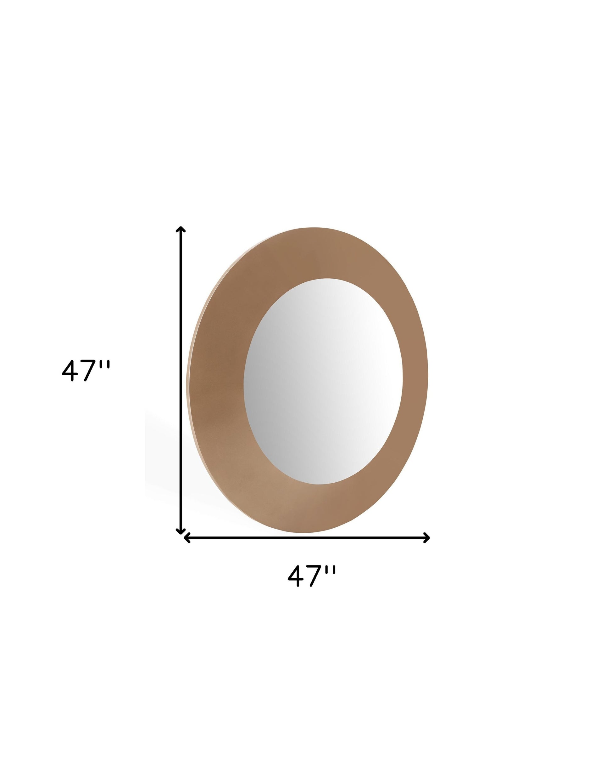 47" Gold Round Wood Framed Accent Mirror-Mirrors-DECOROLALA