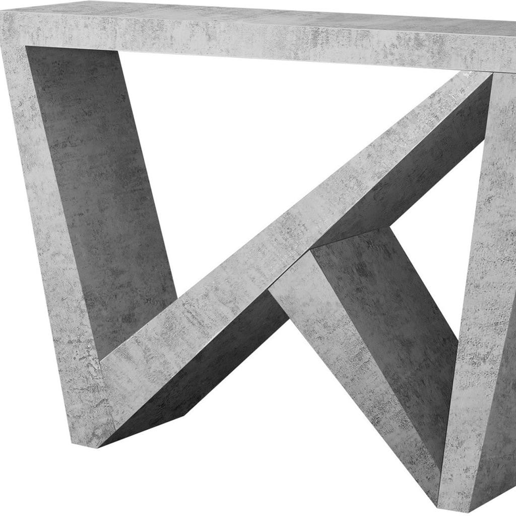 47" Gray Abstract Console Table-Console Tables-DECOROLALA