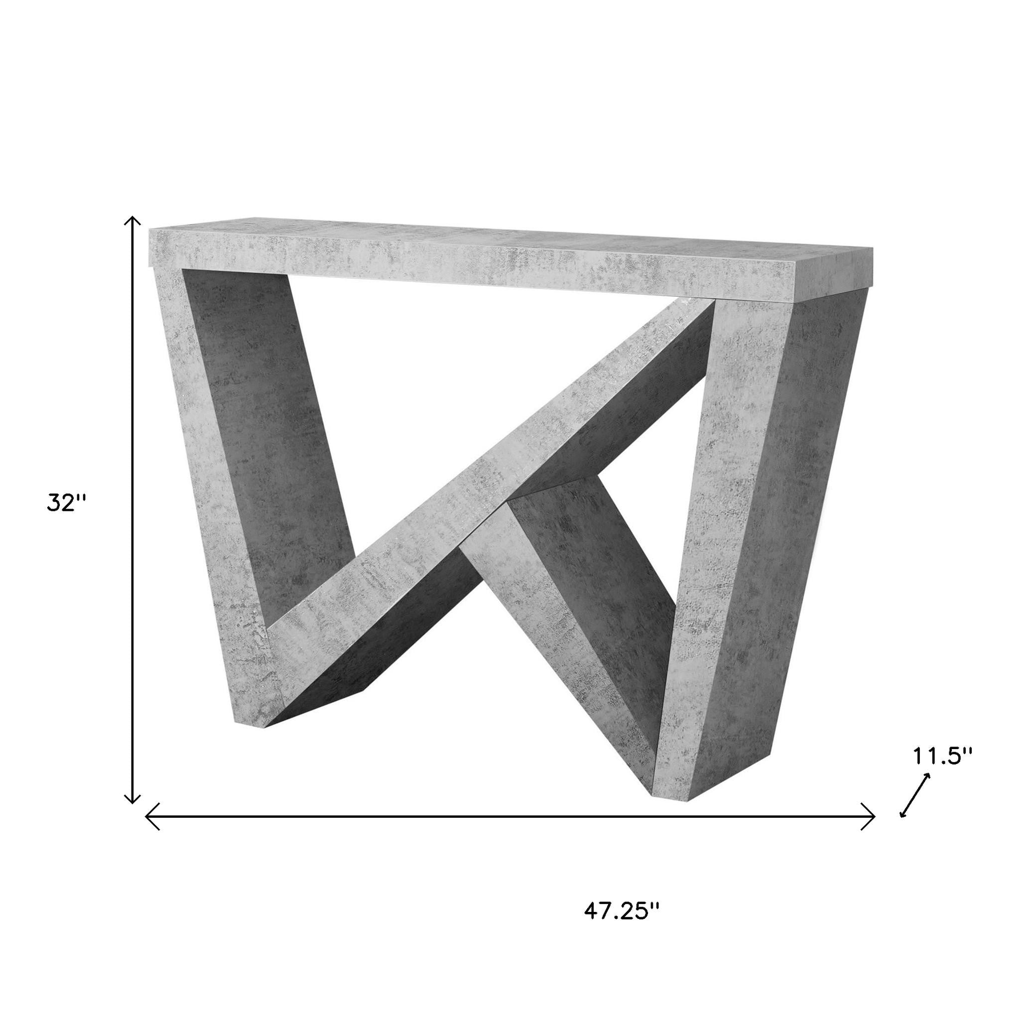 47" Gray Abstract Console Table-Console Tables-DECOROLALA