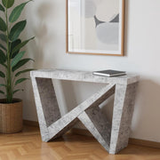47" Gray Abstract Console Table-Console Tables-DECOROLALA