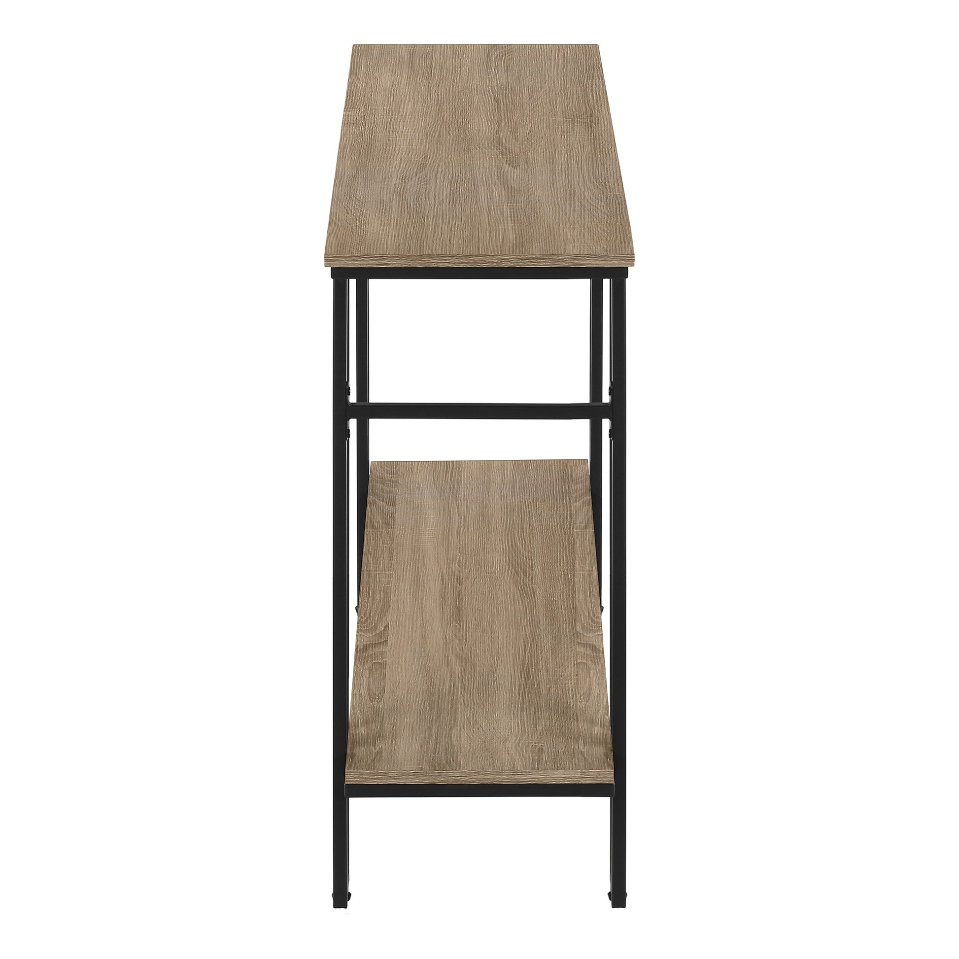 47" Gray and Black Frame Console Table With Shelves-Console Tables-DECOROLALA